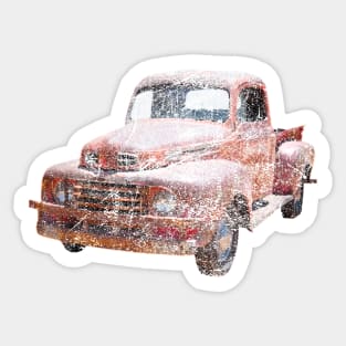 Vintage red Ford pickup truck Sticker